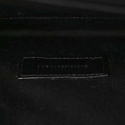 Saint Laurent Grain De Poudre Textured Mixed Matelasse Triquilt Monogram Clutch Vert Fonce 8 of 10
