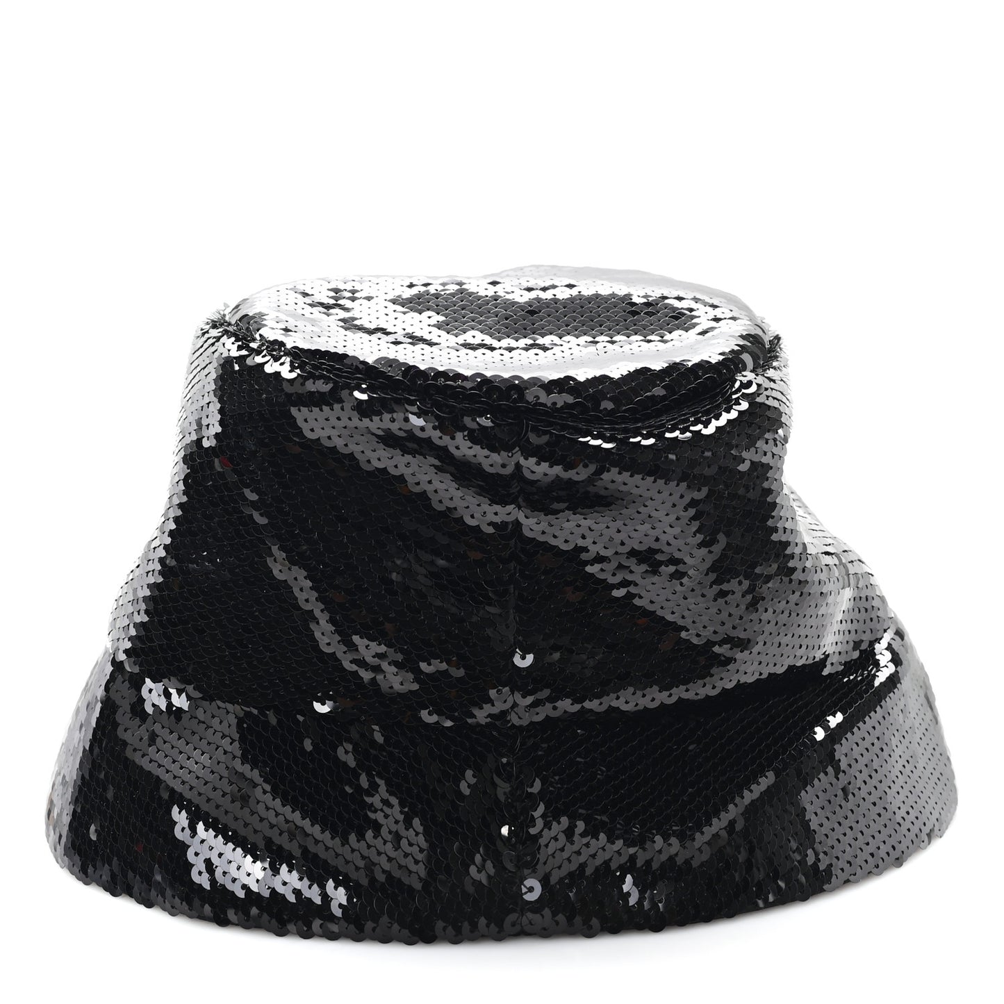 Paillettes Logo Bucket Hat L Black