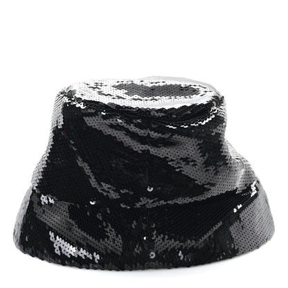 Prada Paillettes Logo Bucket Hat L Black 6 of 8