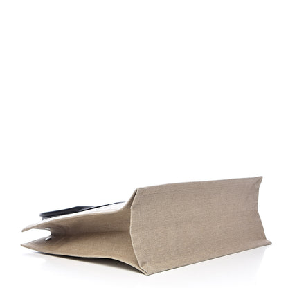 Saint Laurent Linen Calfskin Rive Gauche Tote Optic White 4 of 9