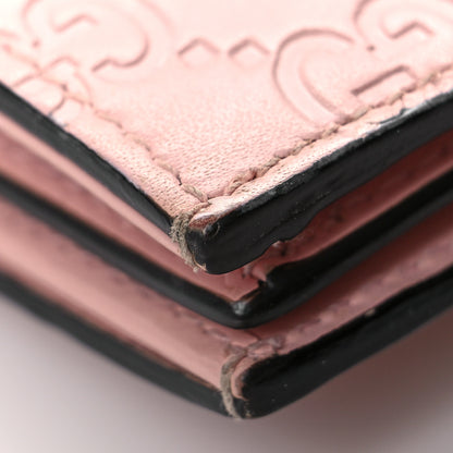Gucci Guccissima Signature Crystal Cat Card Case Wallet Light Candy Pink 10 of 15