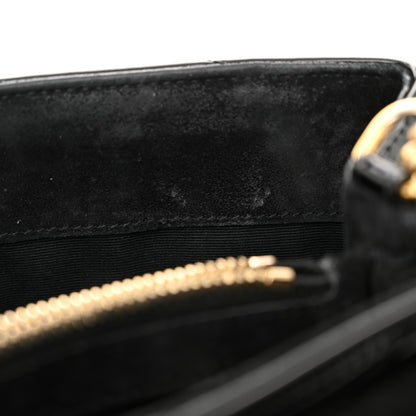 Saint Laurent Patent Y Quilted Monogram Small Loulou Chain Satchel Black 11 of 19