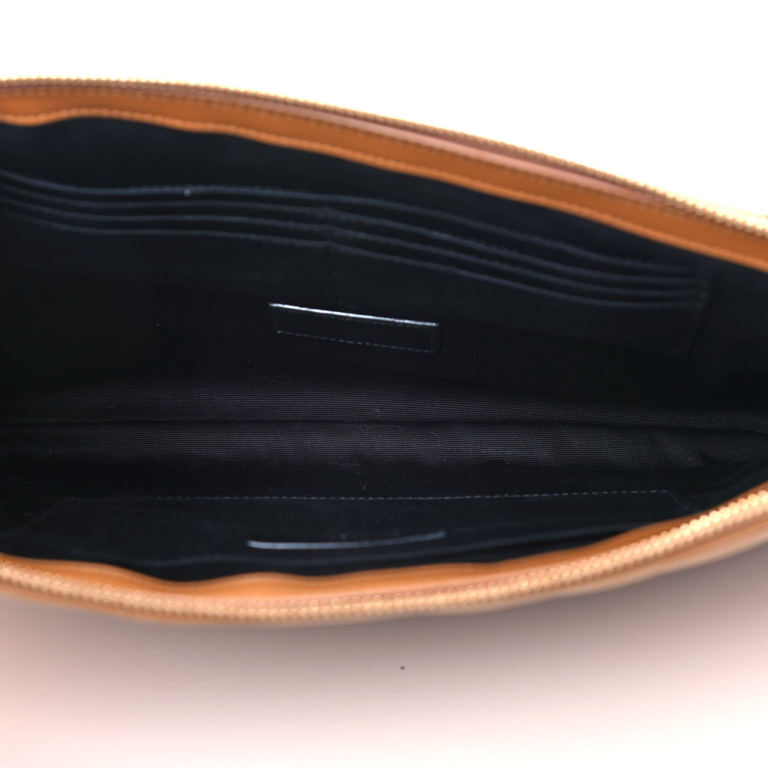 Saint Laurent Calfskin Matelasse Chevron Monogram Document Holder Naturel Dark 4 of 14