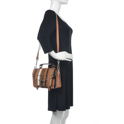 Proenza Schouler Lambskin Lizard Snakeskin Suede PS1 Exotic Stripe Mix Satchel Dune 2 of 12