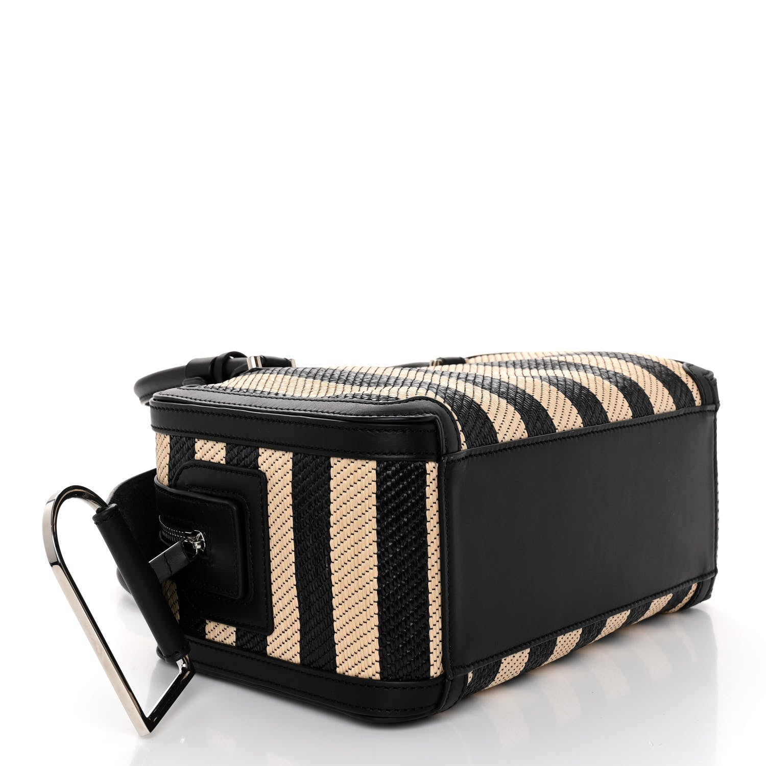 Delvaux Raffia Striped Cool Box MM Satchel Black Naturel 4 of 9