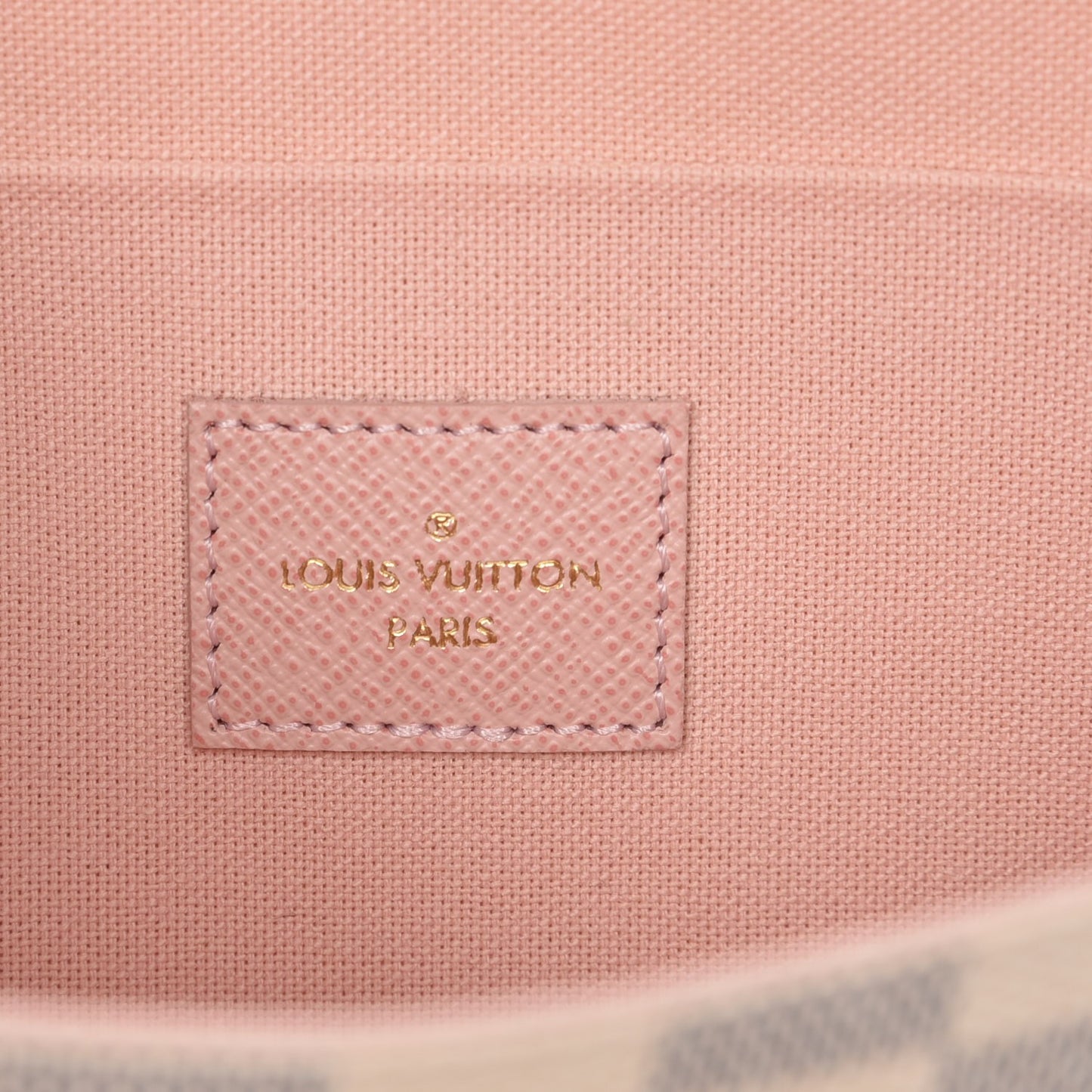 Damier Azur Pochette Felicie Chain Wallet Rose Ballerine