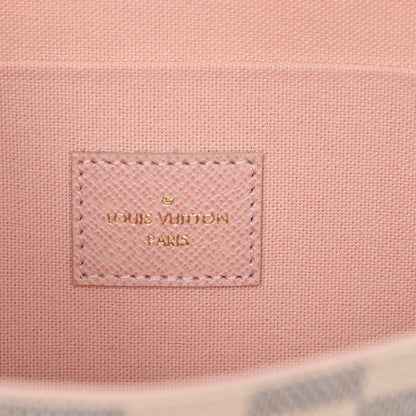 Louis Vuitton Damier Azur Pochette Felicie Chain Wallet Rose Ballerine 6 of 9