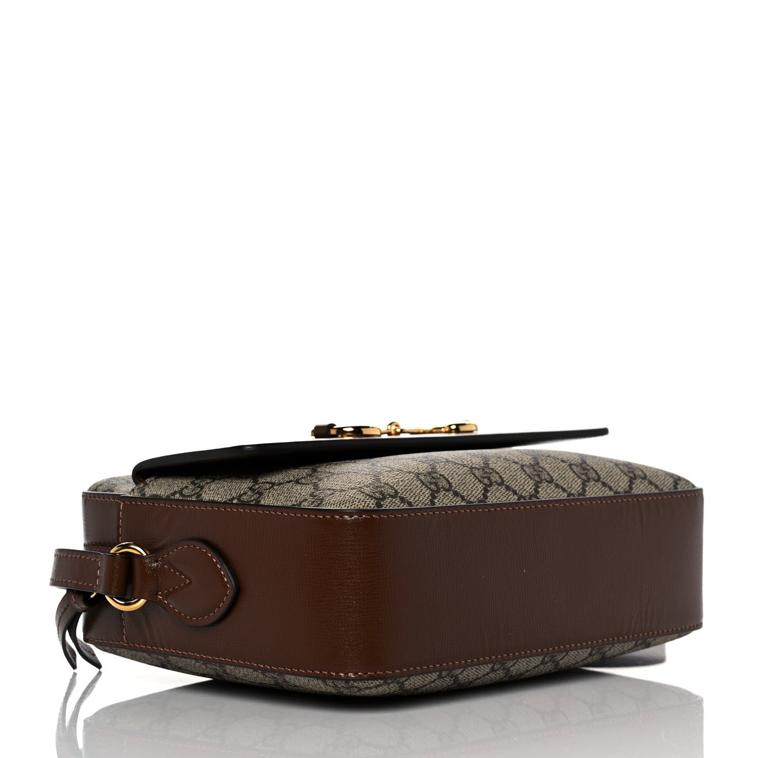 Gucci GG Supreme Monogram Small Horsebit 1955 Shoulder Bag Beige Brown Sugar 4 of 10