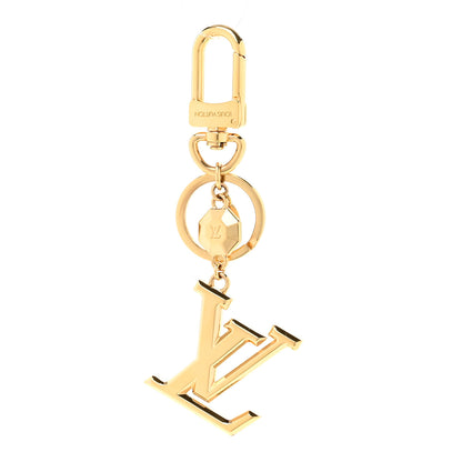 Louis Vuitton Metal LV Facettes Bag Charm Key Holder Gold 1 of 5