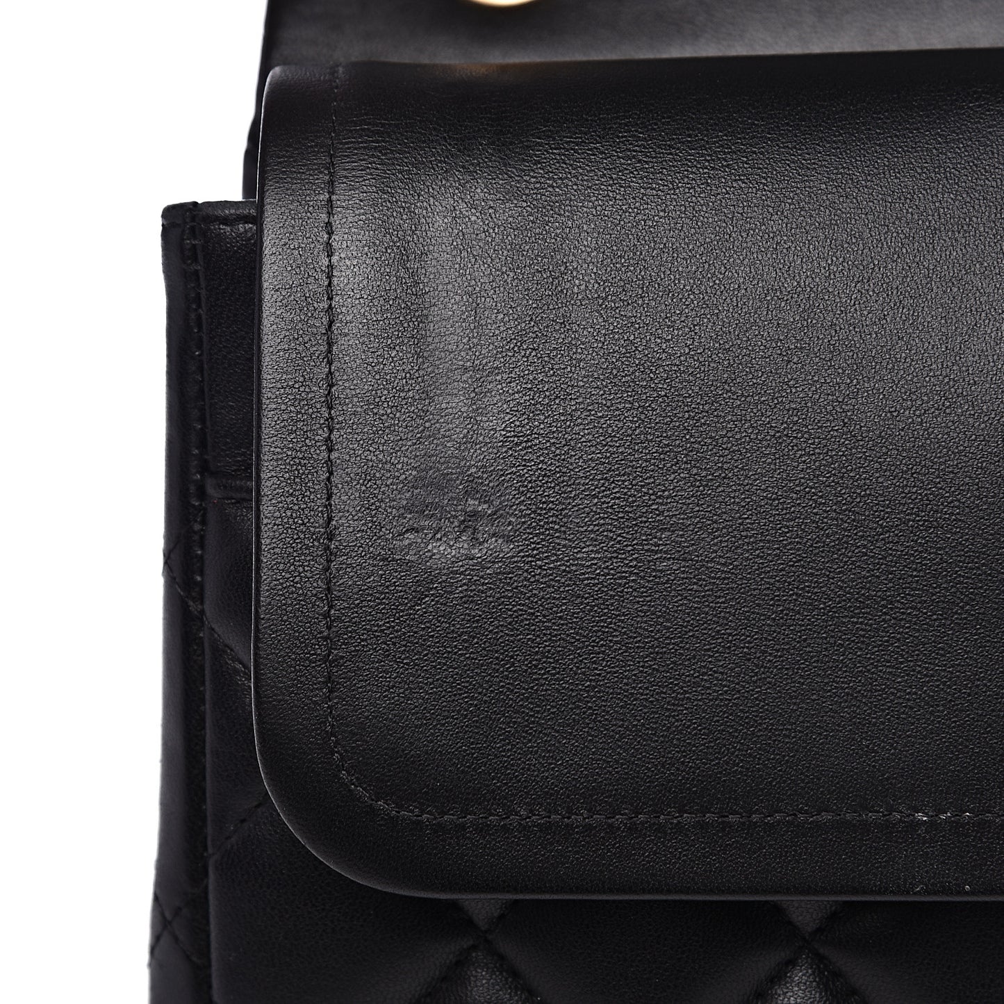 Lambskin Quilted Jumbo Double Flap Black