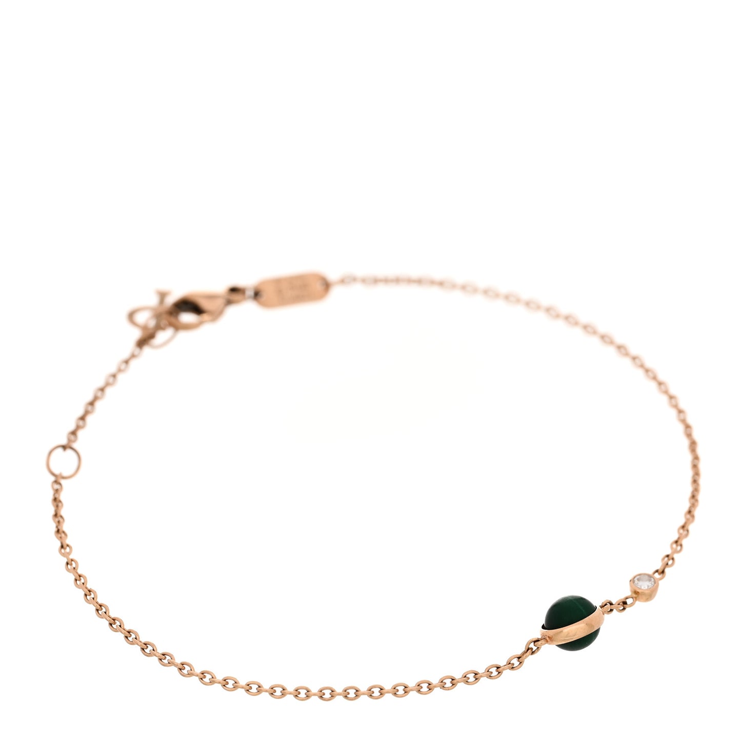 18K Rose Gold Malachite Diamond Possession Bracelet