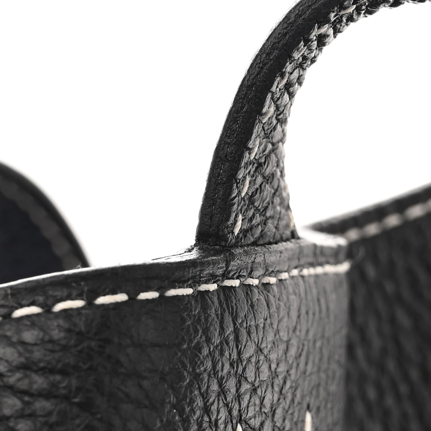 Hermes Taurillon Clemence Double Sens 30 Reversible Tote Bleu Nuit Black 10 of 12