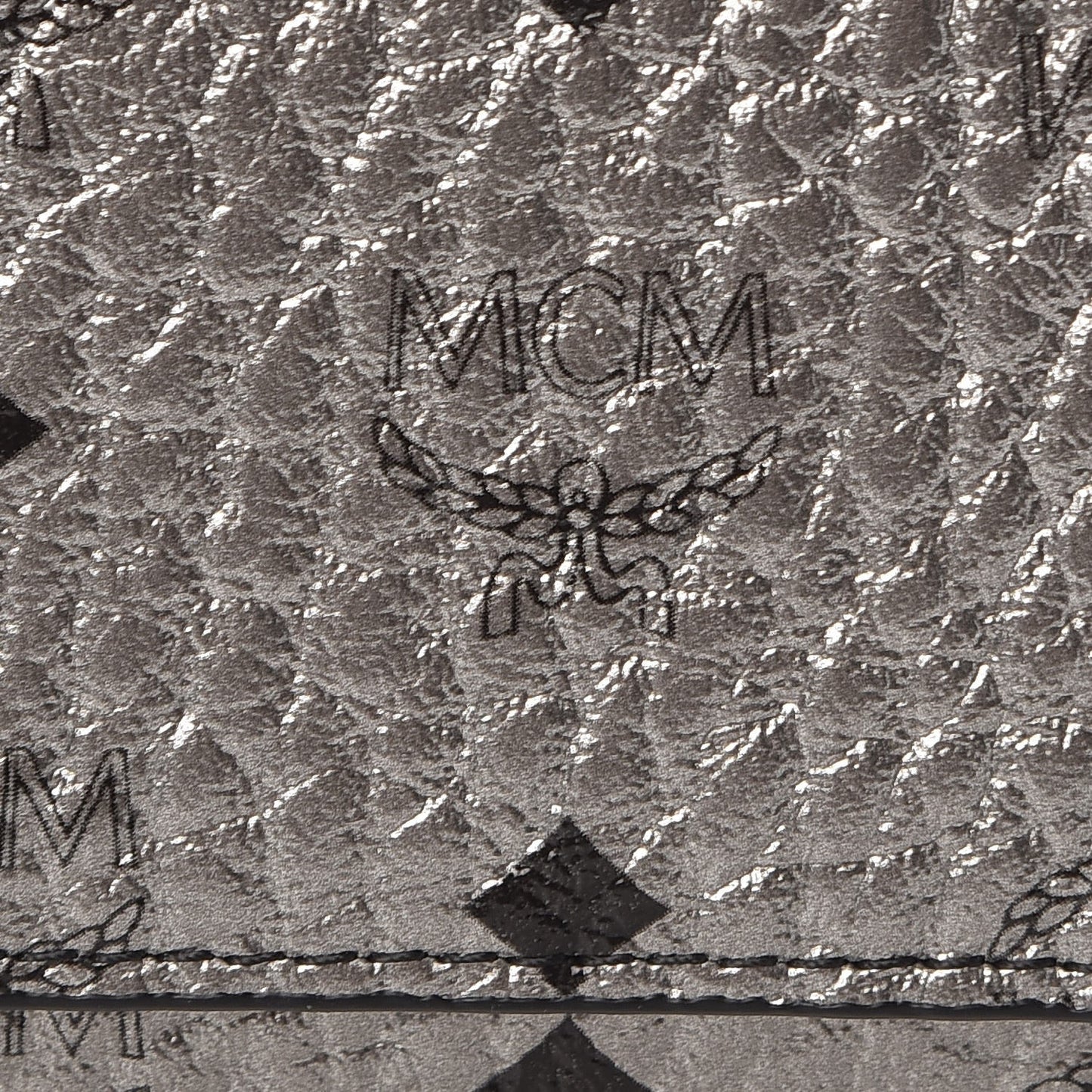 Metallic Visetos Continental Flap Wallet Silver