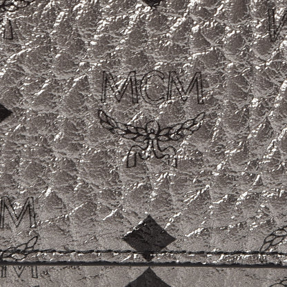 MCM Metallic Visetos Continental Flap Wallet Silver 6 of 12