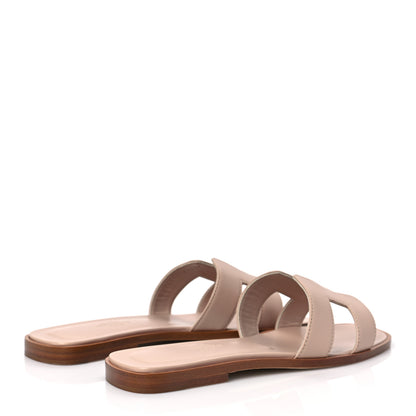 Hermes Box Calfskin Oran Sandals 37 Bois De Santal 4 of 8