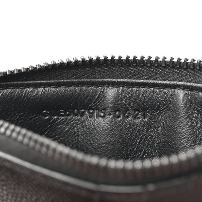 Saint Laurent Grain De Poudre Matelasse Chevron Monochrome Fragments Zippered Card Case Black 7 of 8