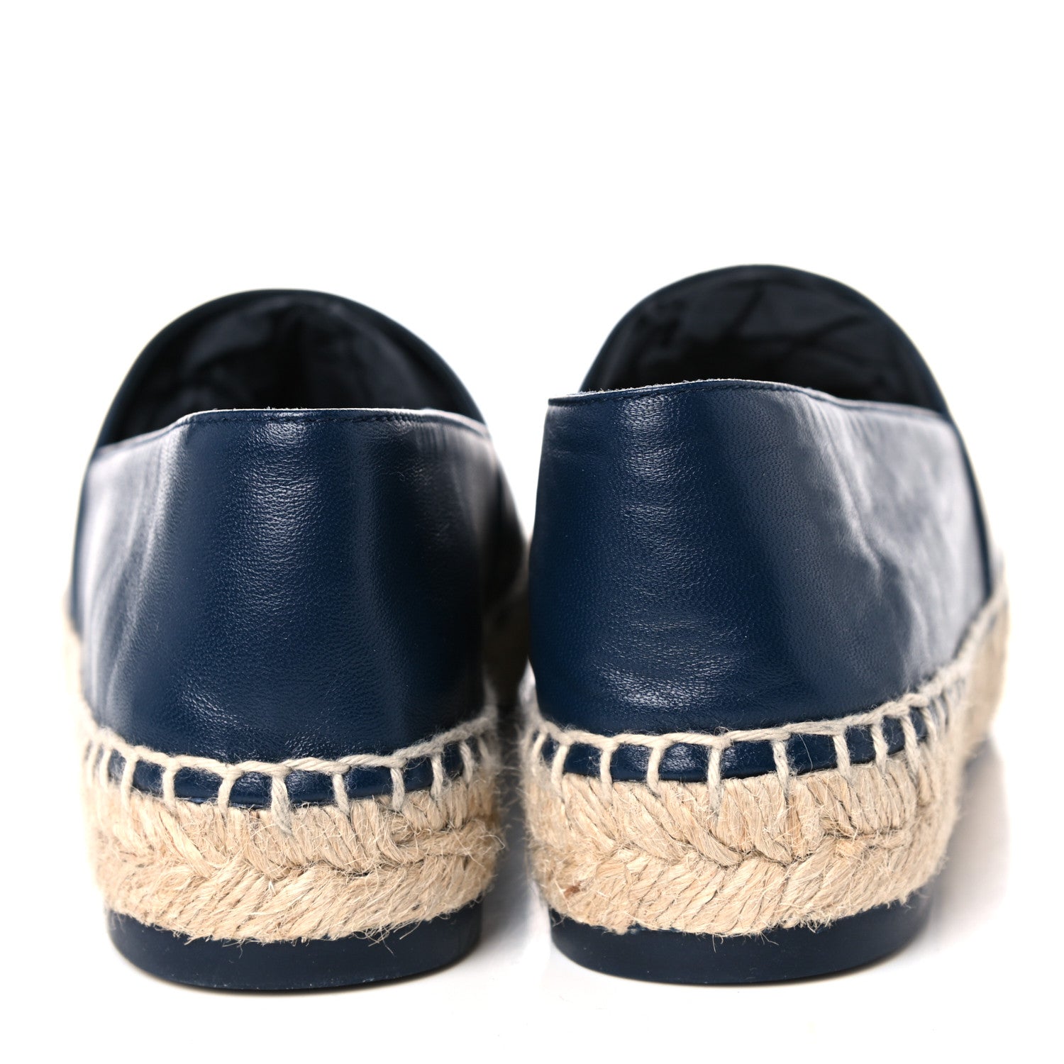 Chanel Lambskin CC Espadrilles 37 Navy Black Beige 11 of 12