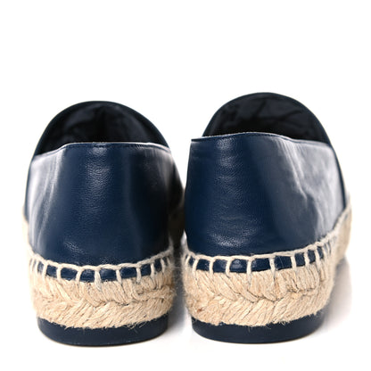 Chanel Lambskin CC Espadrilles 37 Navy Black Beige 11 of 12