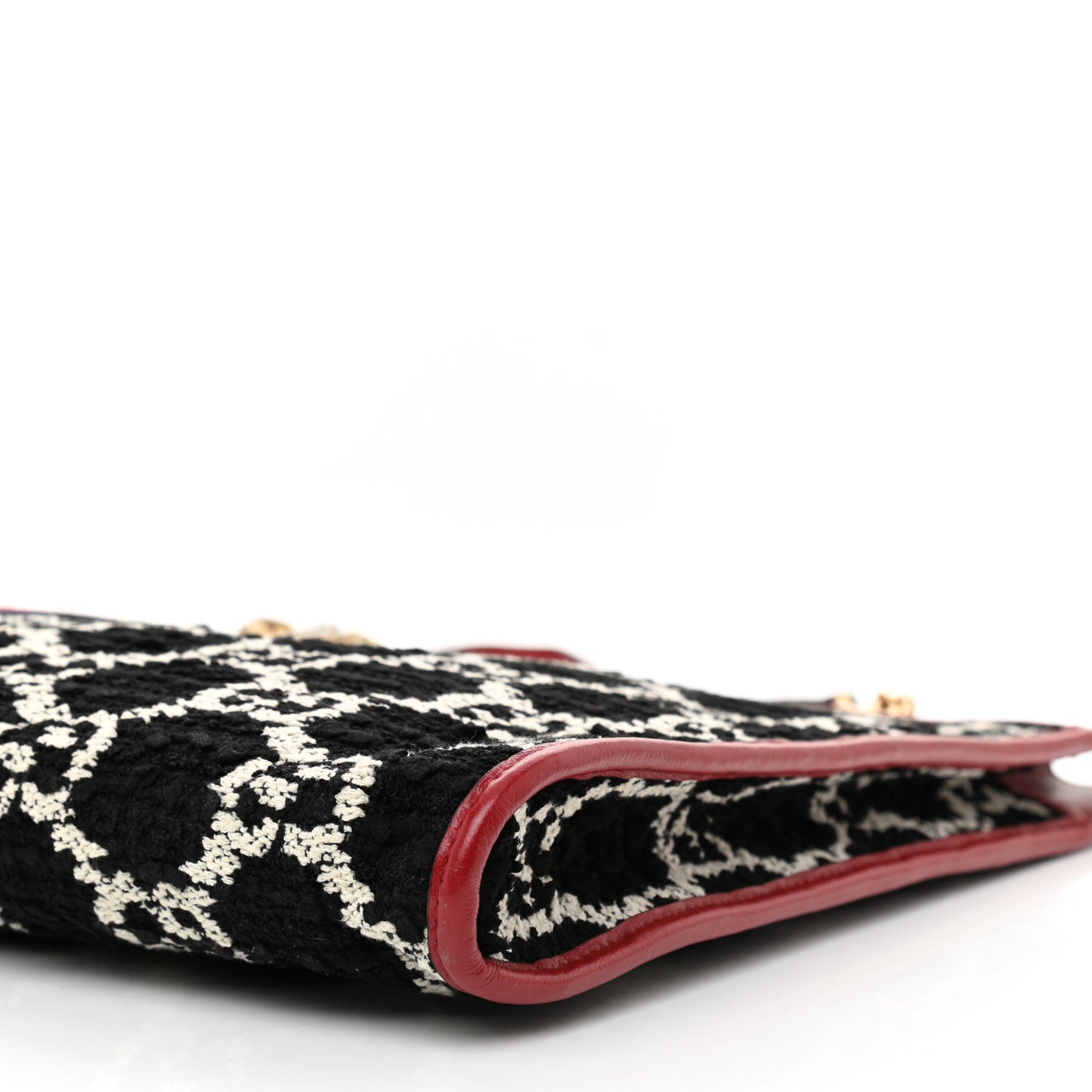 Tweed GG Monogram Large Rajah Chain Tote Romantic Cherry Black White