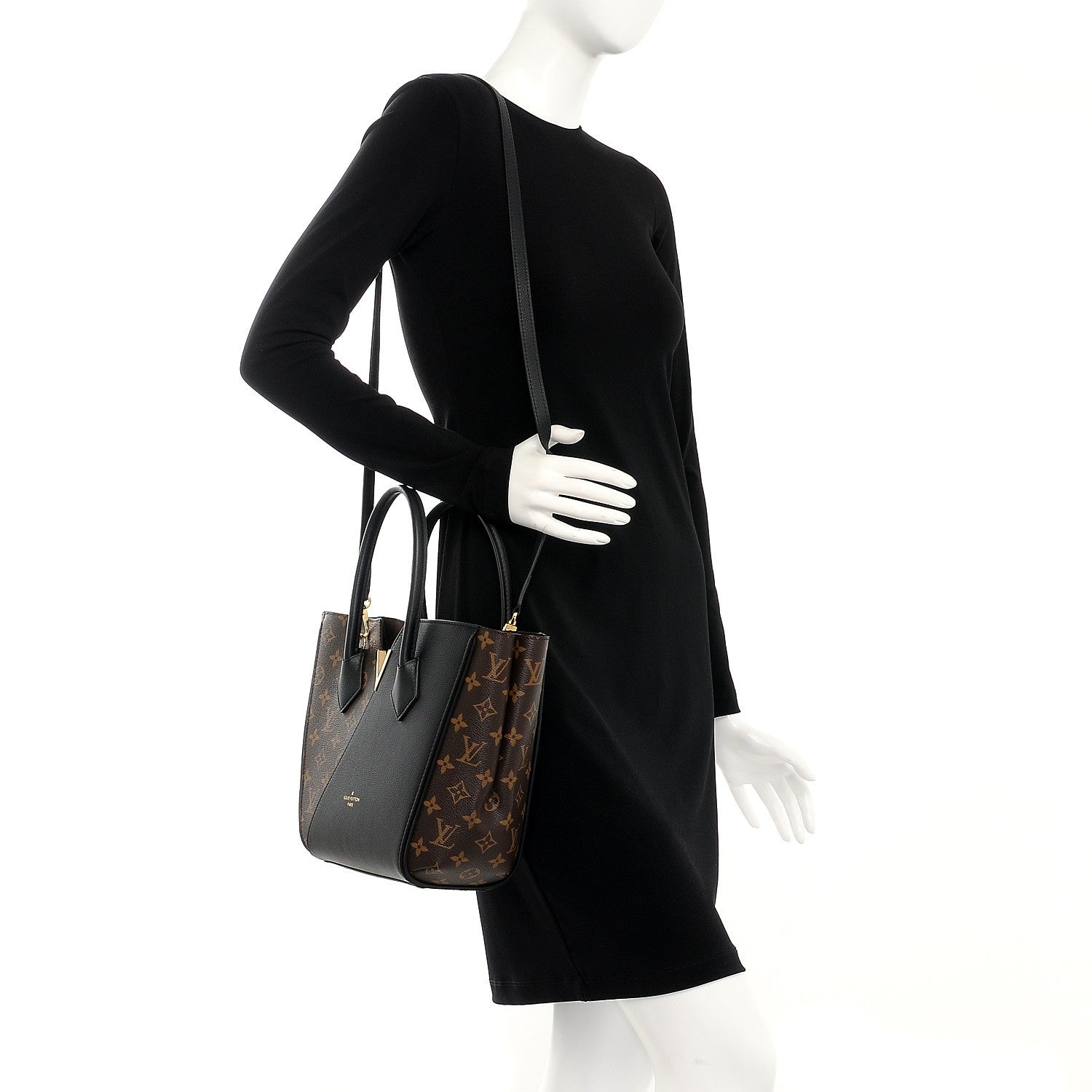 Louis Vuitton Calfskin Monogram Kimono Tote PM Black 2 of 11