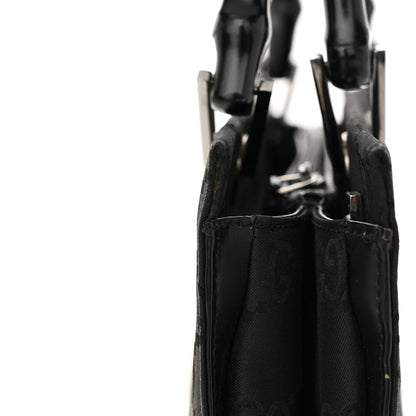 Gucci Nylon Monogram Bamboo Handle Bag Black 16 of 17