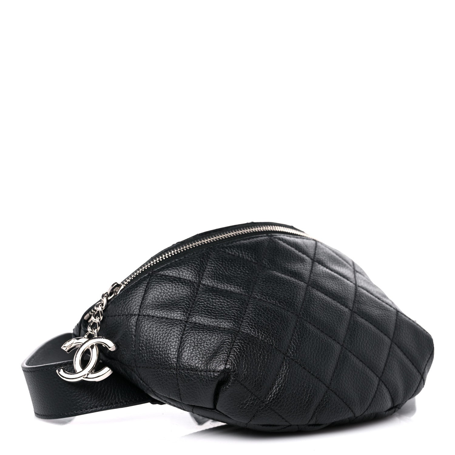 Chanel Grained Calfskin Quilted Waist Belt Bag Black 4 of 9
