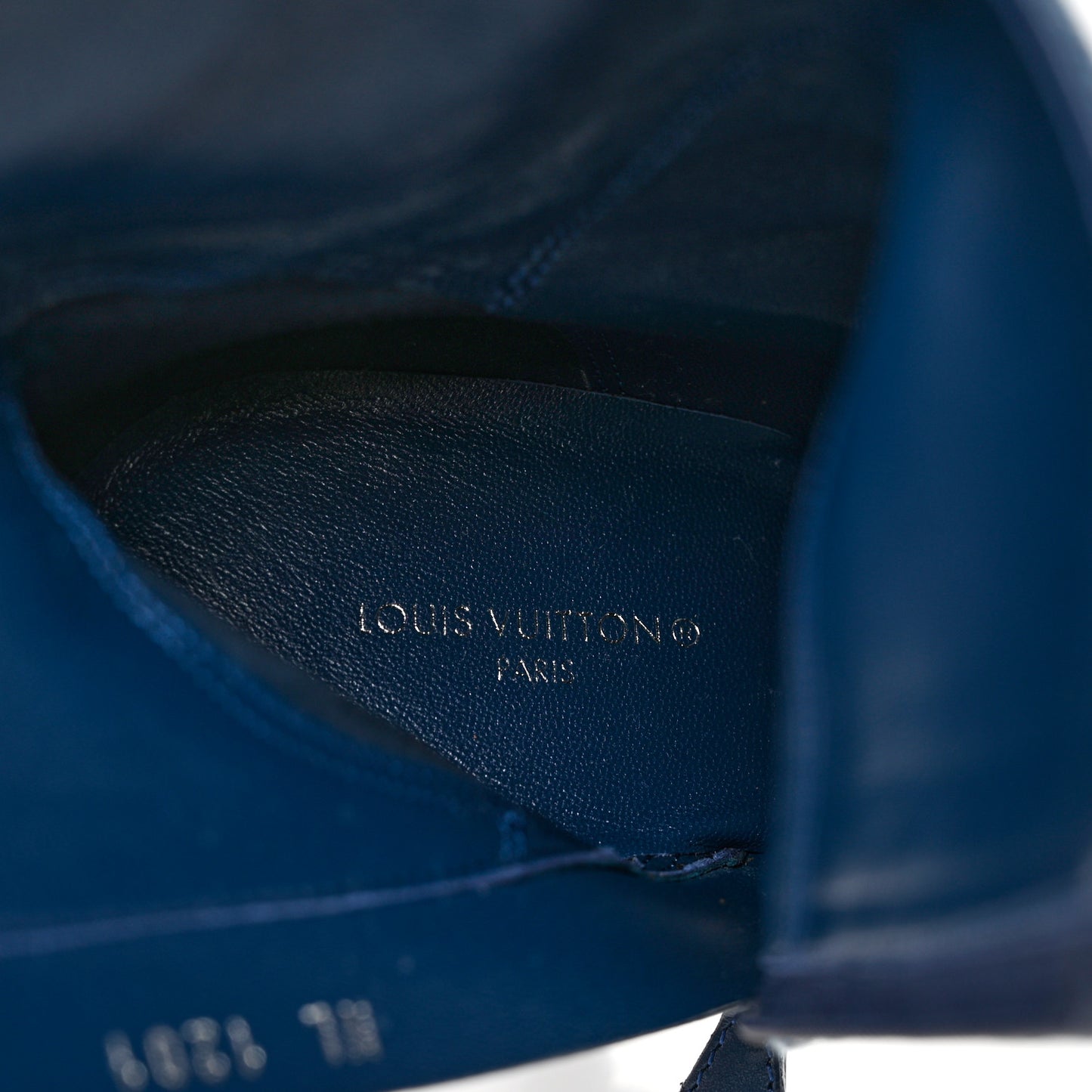 Denim Monogram Silhouette Ankle Boots 36.5 Navy Blue