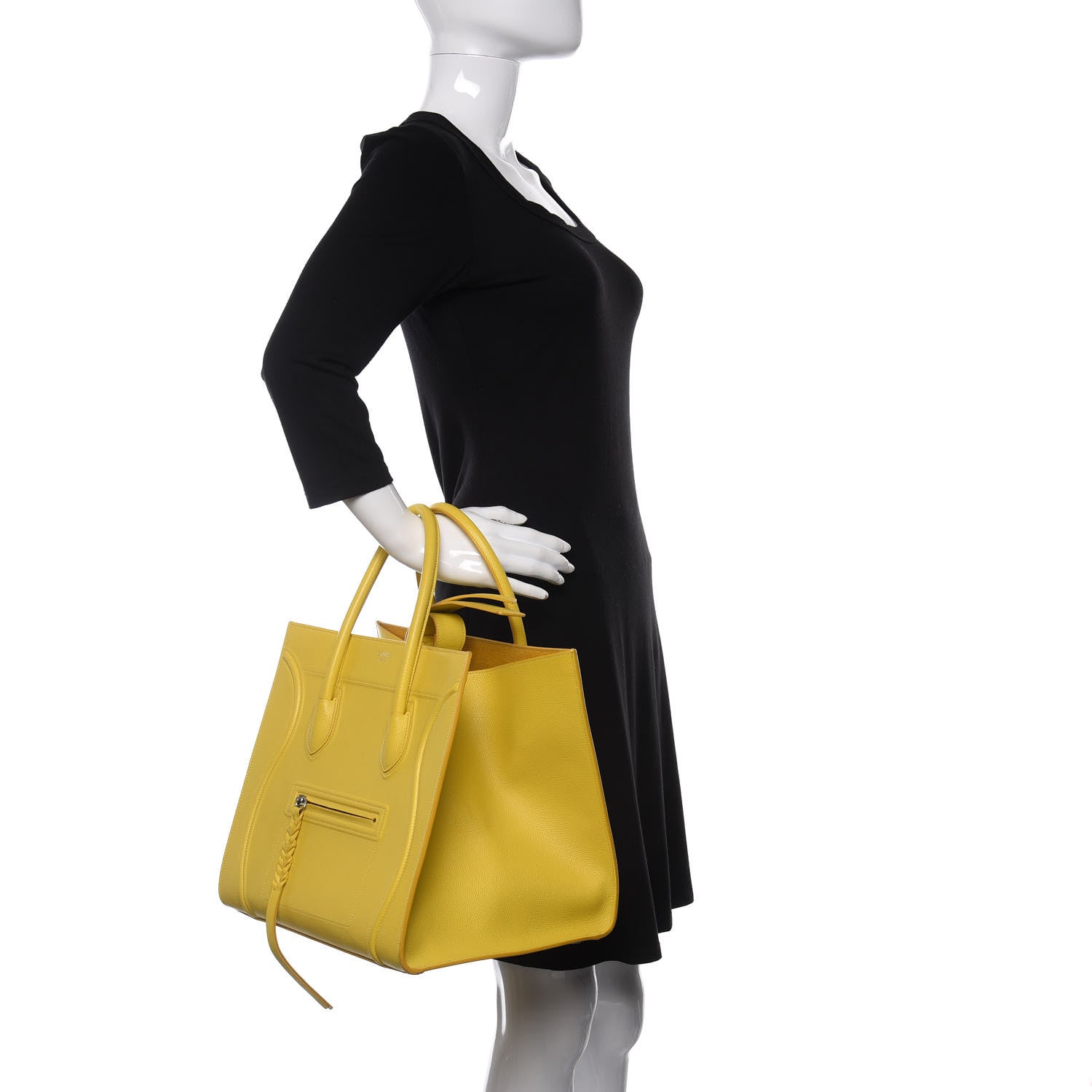 Celine Grained Calfskin Medium Phantom Luggage Yellow 2 of 18