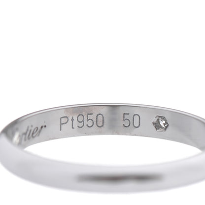 Cartier Platinum 3 Diamond 2.6mm 1895 Wedding Band Ring 50 5.25 6 of 8