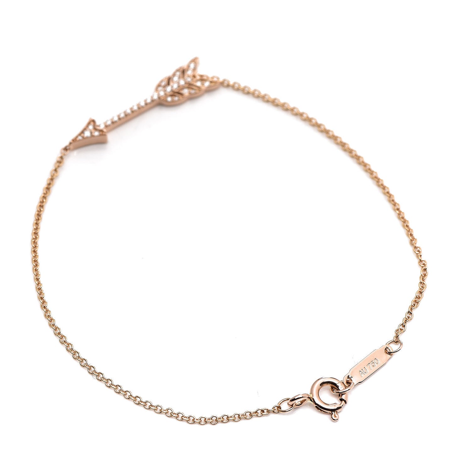 18K Rose Gold Diamond Arrow Bracelet