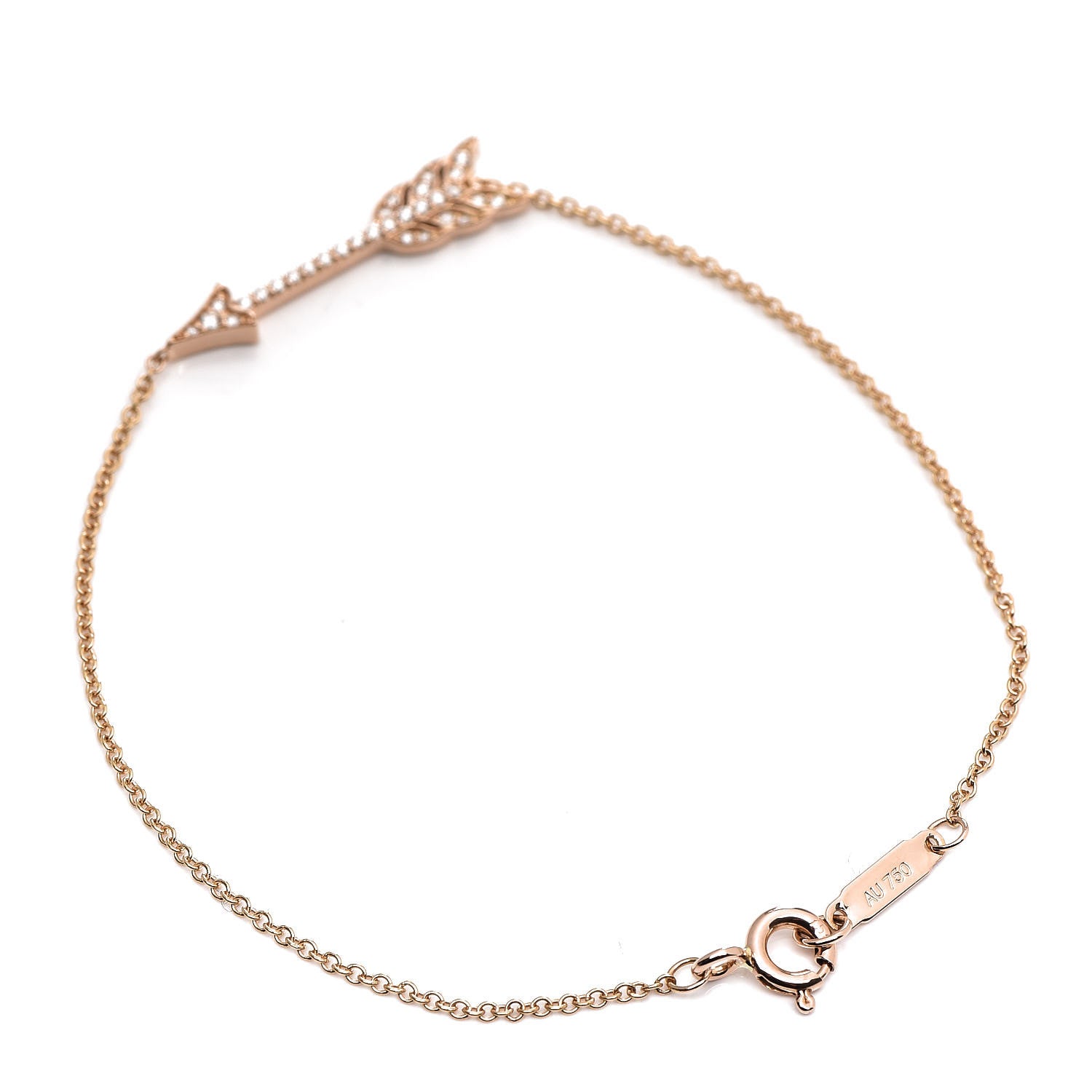 Tiffany 18K Rose Gold Diamond Arrow Bracelet 3 of 6
