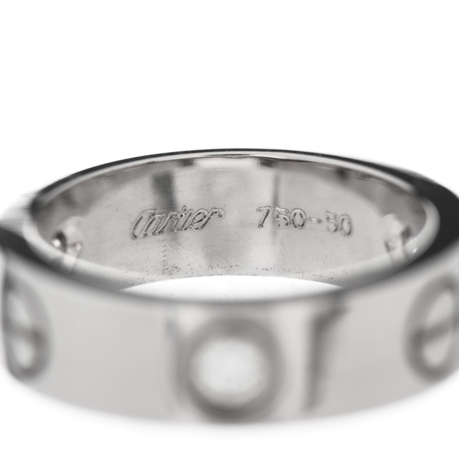 Cartier 18K White Gold 3 Diamond 5.5mm LOVE Ring 50 5.25 4 of 6