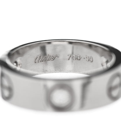 Cartier 18K White Gold 3 Diamond 5.5mm LOVE Ring 50 5.25 4 of 6
