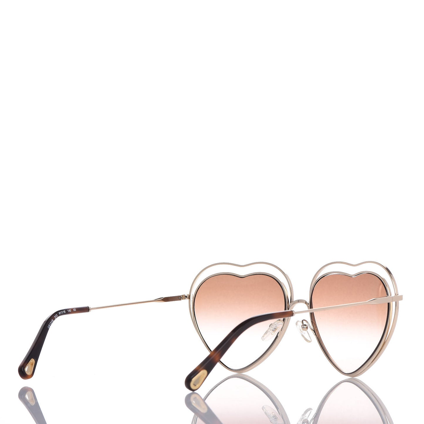Metal Poppy Love Heart Sunglasses CE131S Gold Brown