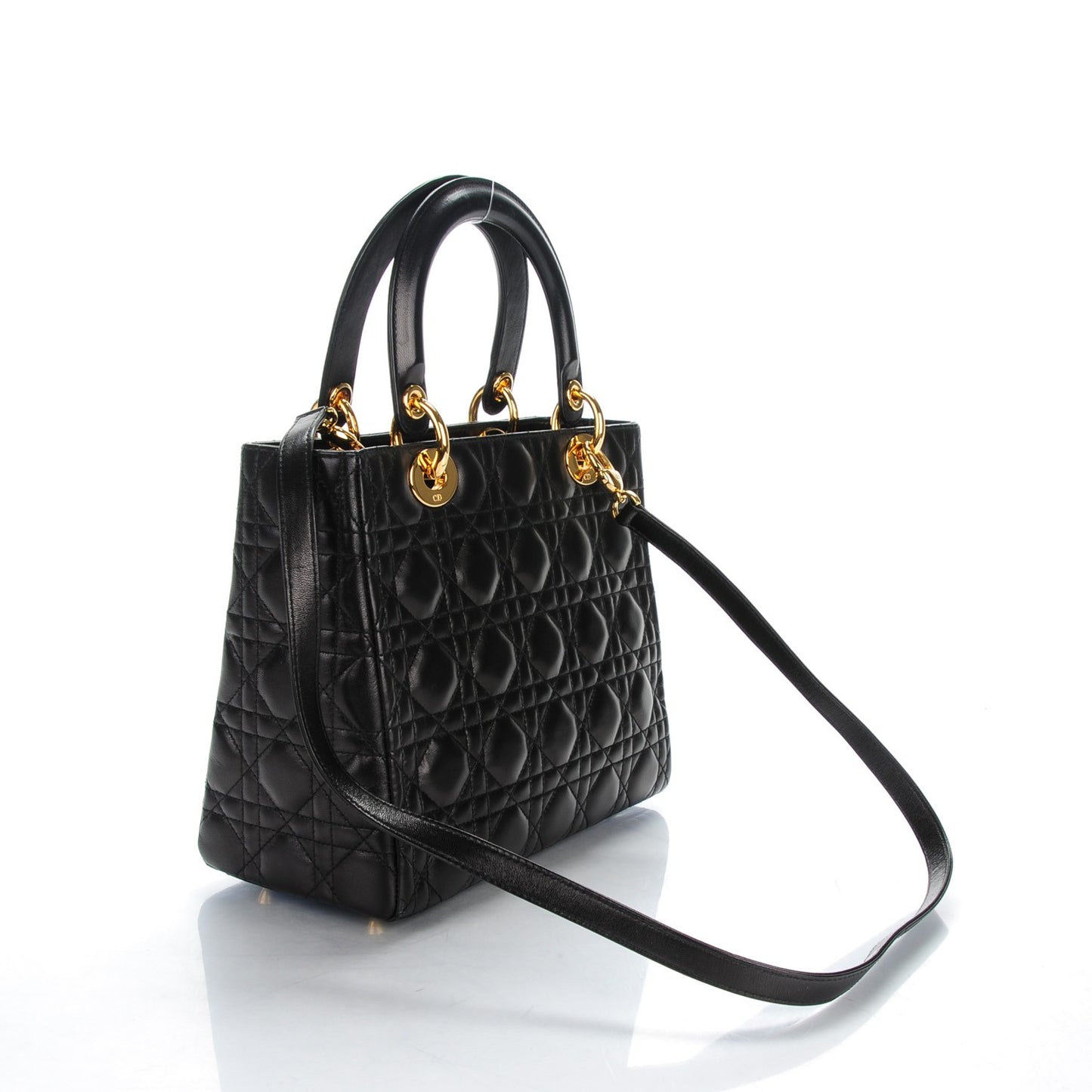 Lambskin Cannage Medium Lady Dior Black