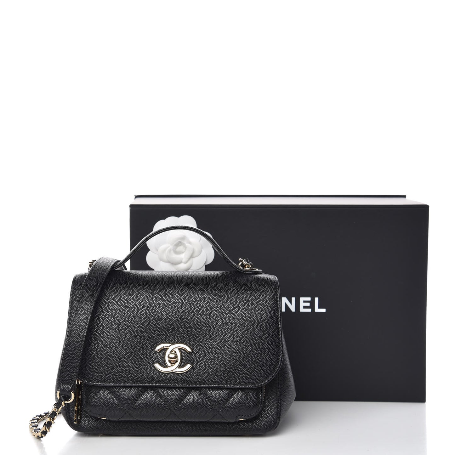 Caviar Quilted Small Business Affinity Flap Black