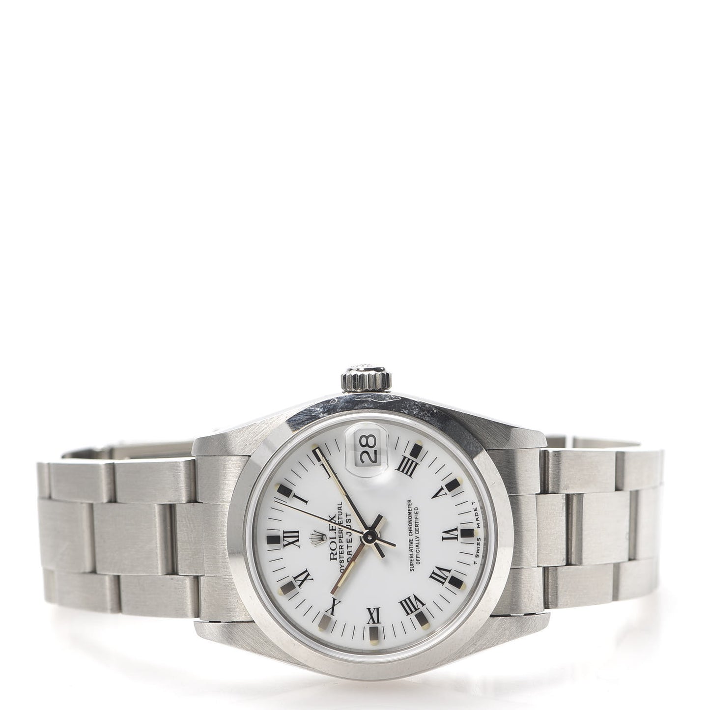 Stainless Steel 31mm Oyster Perpetual Datejust Watch White Roman 68240