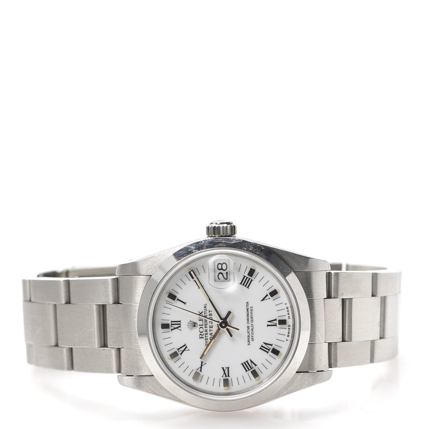Rolex Stainless Steel 31mm Oyster Perpetual Datejust Watch White Roman 68240 3 of 6