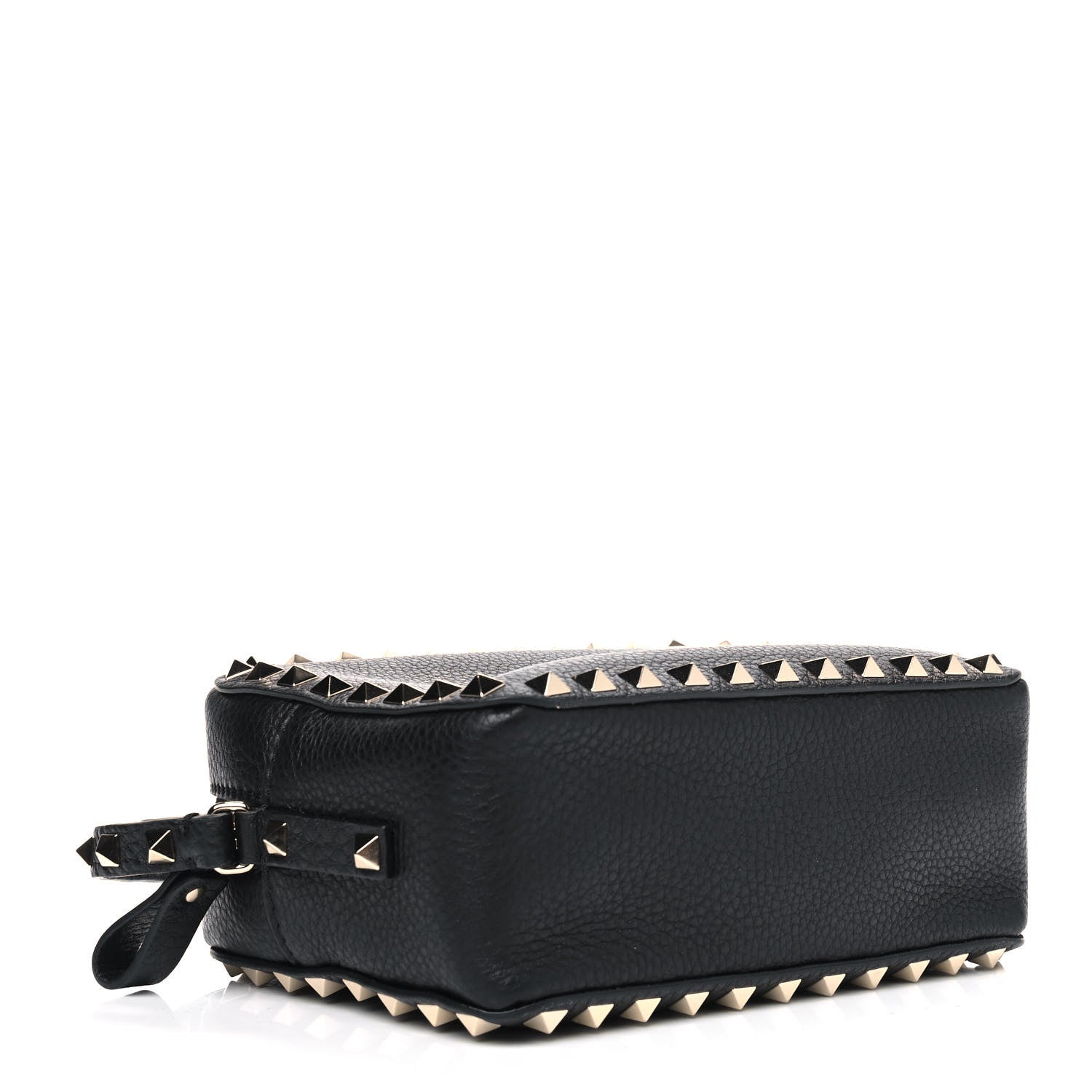 Valentino Garavani Pebbled Calfskin Rockstud Camera Crossbody Bag Black 3 of 4