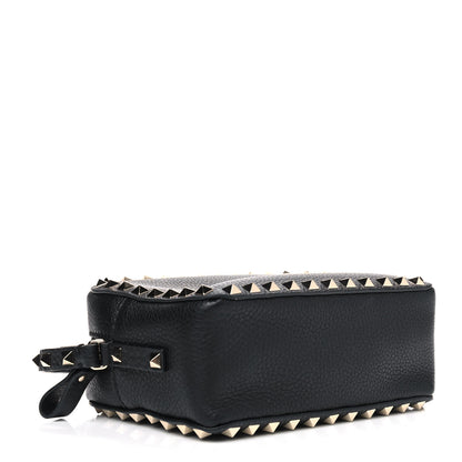 Valentino Garavani Pebbled Calfskin Rockstud Camera Crossbody Bag Black 3 of 4