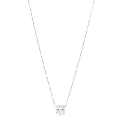 Van Cleef & Arpels 18K White Gold Diamond Small Perlee Clovers Pendant Necklace 1 of 8