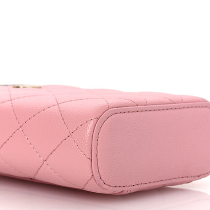 Chanel Caviar Quilted Small Vertical Coco Beauty Vanity Case With Chain Light Pink 9 of 12