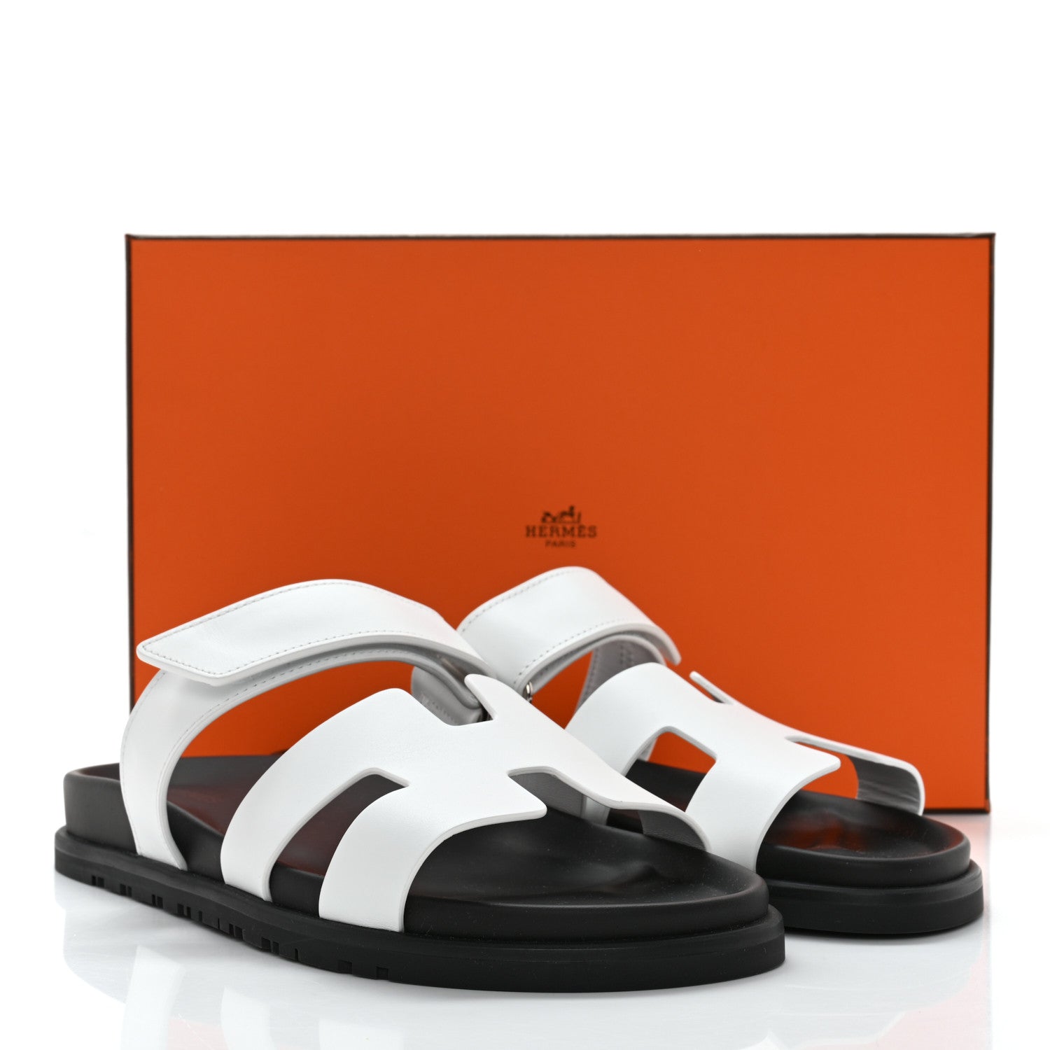 Hermes Calfskin Womens Chypre Sandals 39.5 White 9 of 9