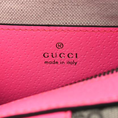Gucci GG Supreme Monogram Textured Dollar Calfskin Web Ophidia Small Crossbody Bag Beige Ebony Fuchsia 6 of 10