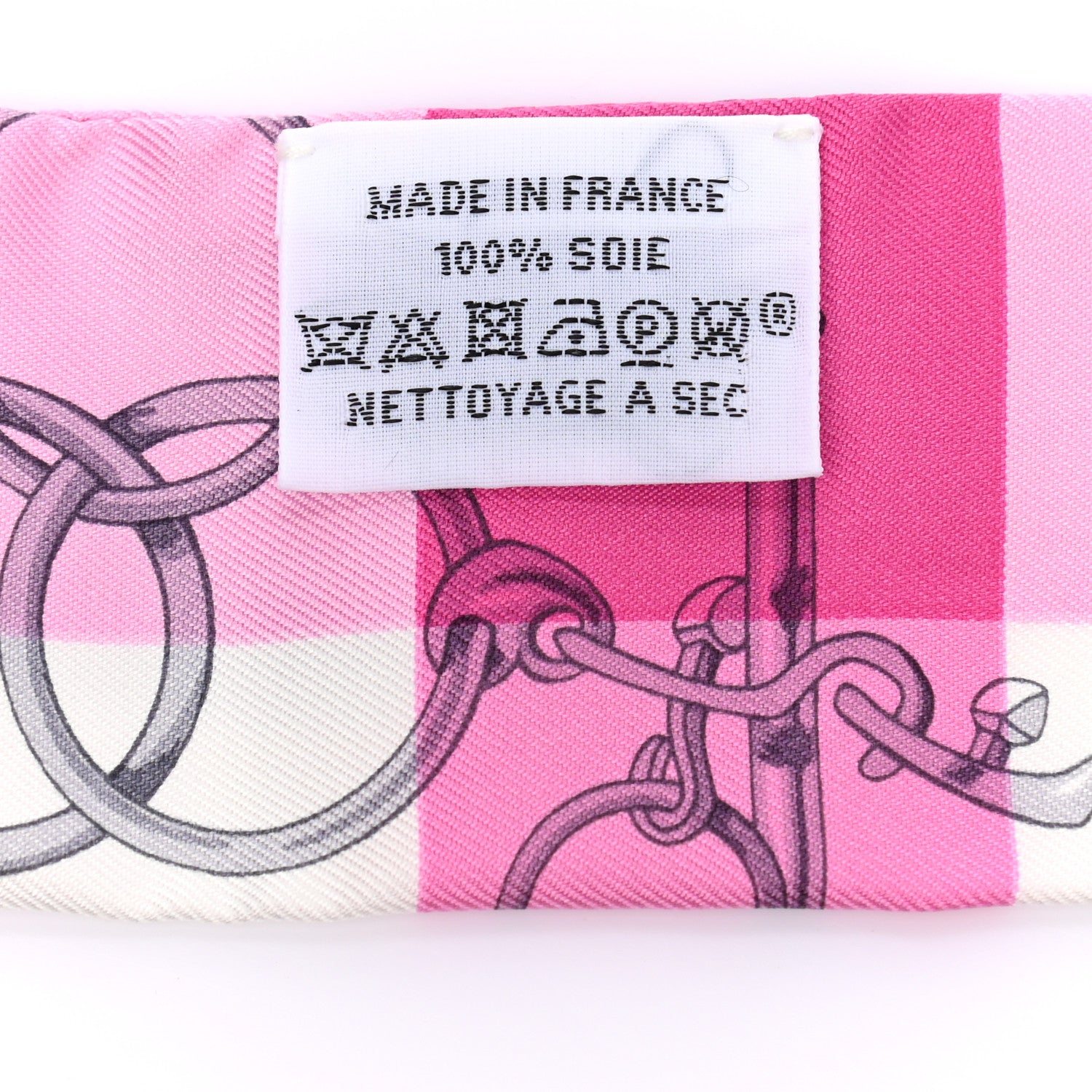 Hermes Silk Mors Et Gourmettes Vichy Twilly Rose Vif Framboise White 2 of 5