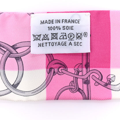 Hermes Silk Mors Et Gourmettes Vichy Twilly Rose Vif Framboise White 2 of 5
