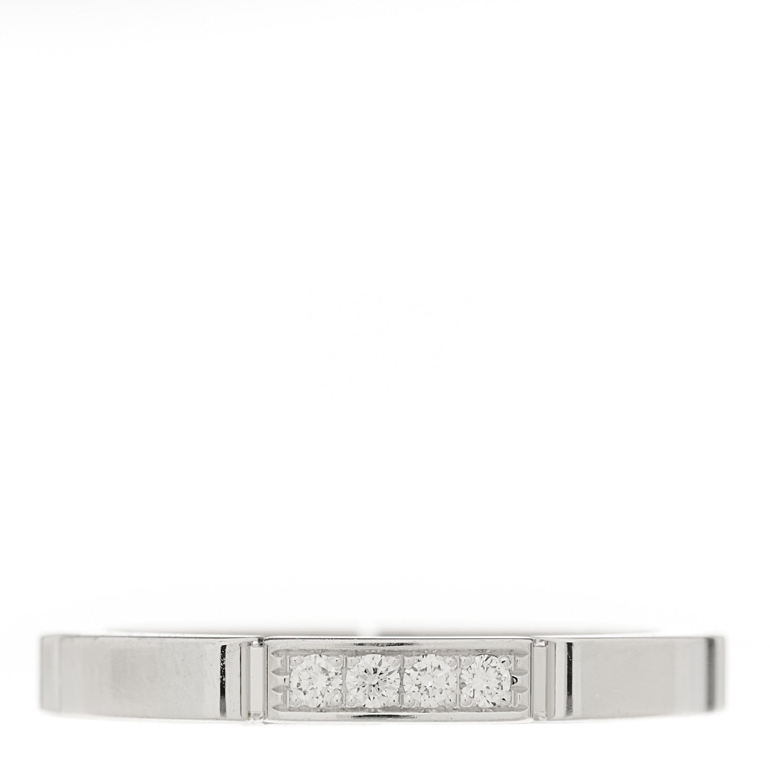 Cartier 18K White Gold Diamond Maillon Panthere Wedding Band Ring 51 5.75 1 of 4