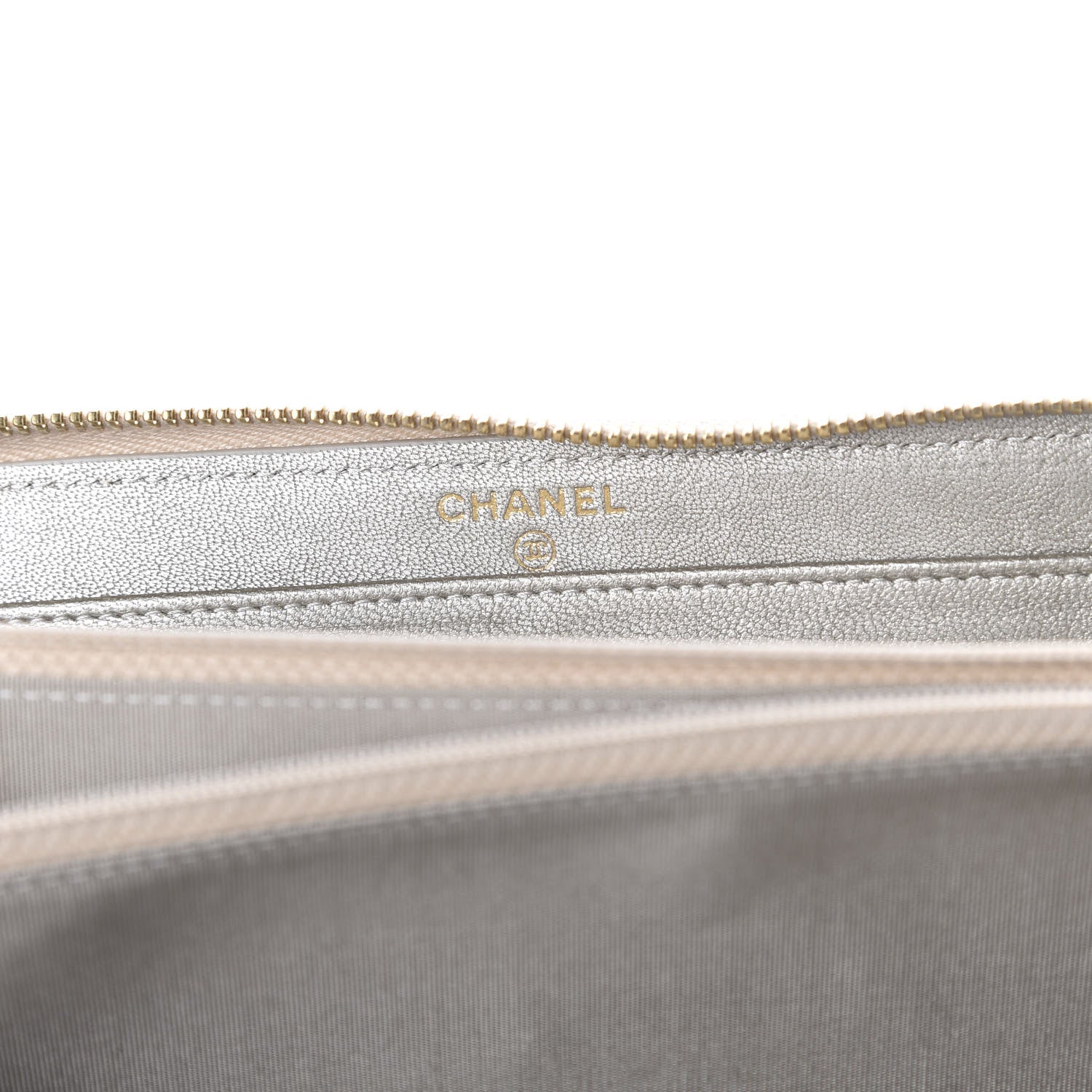 Chanel Metallic Sheepskin Quilted Mademoiselle Vintage Zip Around Wallet Light Gold 8 of 12