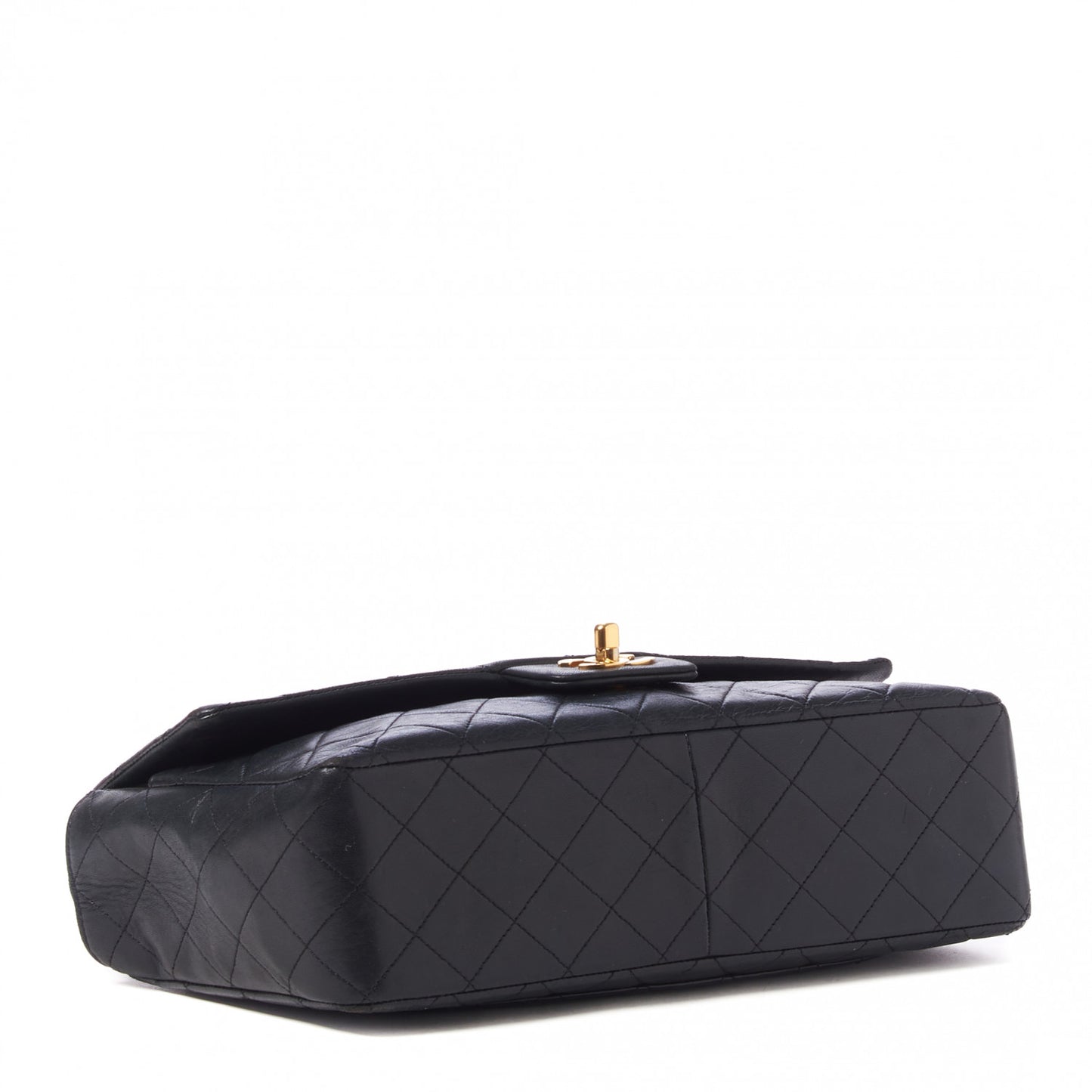 Lambskin Quilted Medium Single Flap Black