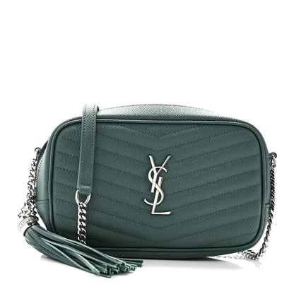 Saint Laurent Grain De Poudre Matelasse Monogram Mini Lou Camera Bag Green Field 1 of 11